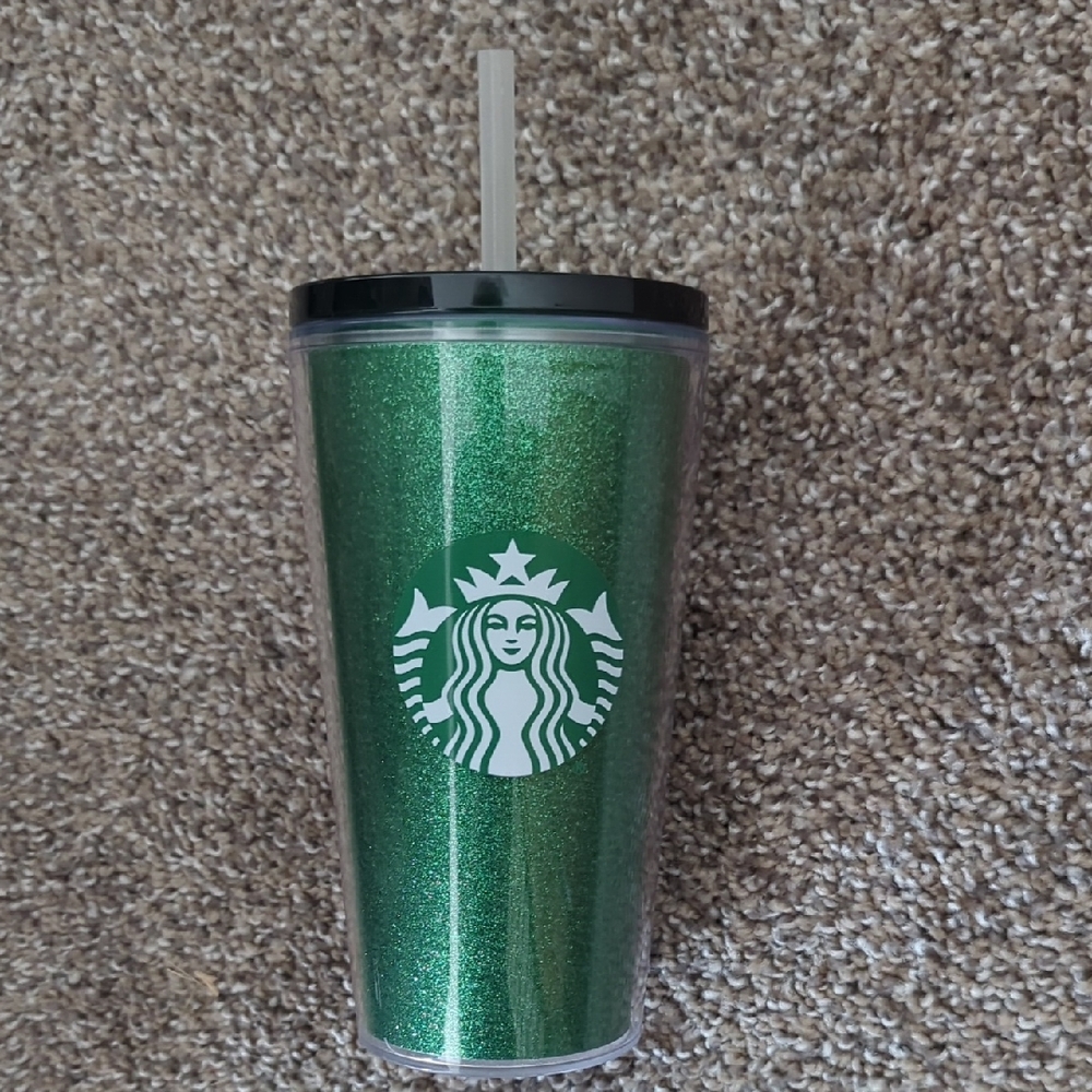 Starbucks Green Glitter 16 Oz Tumbler